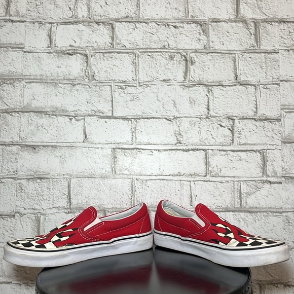 Vans Classic Slip on Drip Red black/white checkerboard - Picture 8 of 10